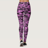 Leggings Abstrait Motif violet noir (Dos)