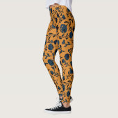 Leggings Abstrait moutarde florale et jambières chic bleues (Gauche)