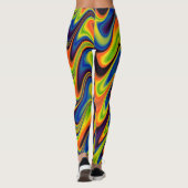 Leggings Abstrait Multicolore Ondulé (Dos)