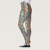 Leggings Abstrait multicolore turquoise, orange, bleu, gris (Gauche)