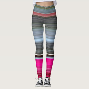 Leggings Abstrait n° 1 : Cerise et gris