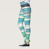 Leggings Abstrait n° 2 : bleu vert d'eau (Gauche)
