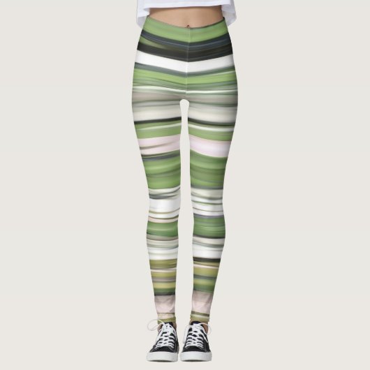 Leggings Abstrait n° 2 : Flou vert olive (Devant)