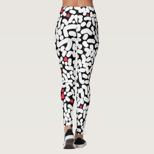 Leggings Abstrait noir blanc (Dos)