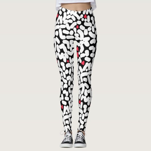 Leggings Abstrait noir blanc (Devant)