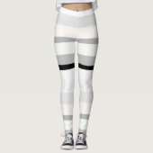 Leggings Abstrait noir, blanc et vert (Devant)