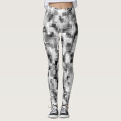 Leggings Abstrait noir blanc gris (Devant)