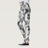 Leggings Abstrait noir blanc gris (Gauche)