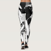 Leggings Abstrait noir blanc gris (Dos)