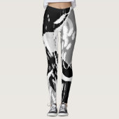 Leggings Abstrait noir blanc gris (Devant)