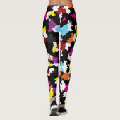 Leggings Abstrait noir coloré irrégulier (Dos)