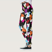 Leggings Abstrait noir coloré irrégulier (Gauche)