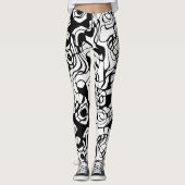 Leggings Abstrait noir et blanc (Devant)