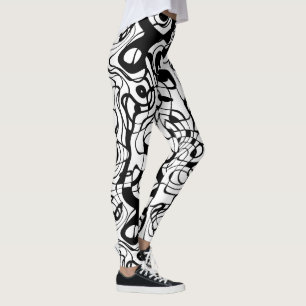 Leggings Abstrait noir et blanc