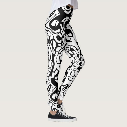 Leggings Abstrait noir et blanc (Droite)