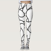 Leggings Abstrait noir et blanc (Devant)