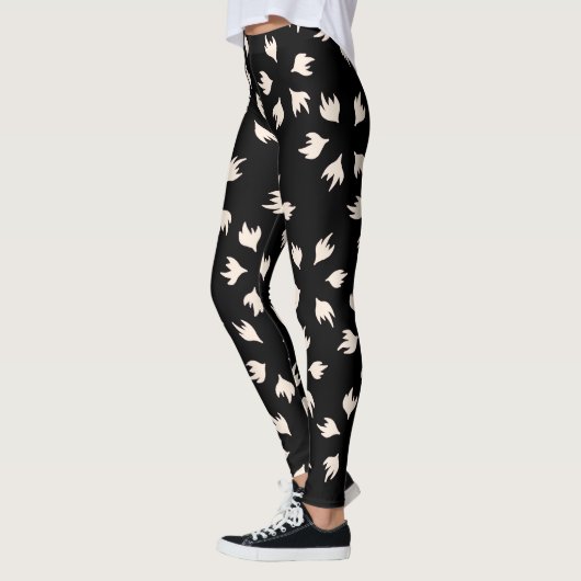 Leggings abstrait noir et blanc (Gauche)