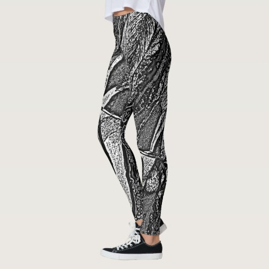 Leggings abstrait noir et blanc contemporains (Gauche)