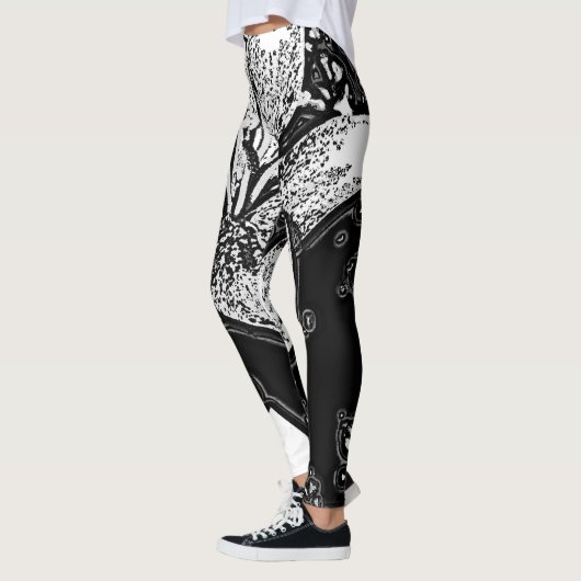 Leggings abstrait noir et blanc contemporains (Gauche)