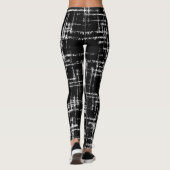 Leggings abstrait noir et blanc crisse croisent motif (Dos)