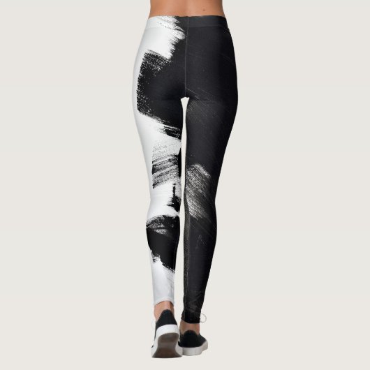 Leggings Abstrait noir et blanc III (Dos)