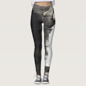 Leggings Abstrait noir et blanc III (Devant)
