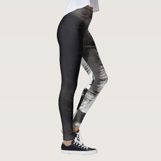 Leggings Abstrait noir et blanc III (Droite)