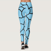 Leggings Abstrait noir et bleu (Dos)