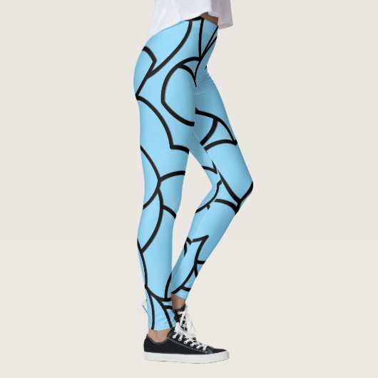 Leggings Abstrait noir et bleu (Droite)