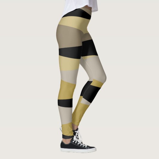 Leggings abstrait noir et or (Droite)