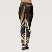 Leggings Abstrait noir et or gras (Dos)