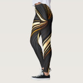 Leggings Abstrait noir et or gras (Gauche)