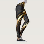Leggings Abstrait noir et or gras (Droite)