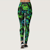 Leggings Abstrait noir et vert (Dos)