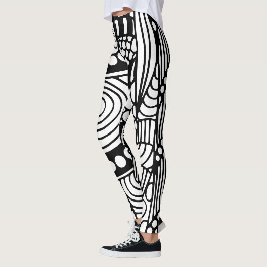 Leggings Abstrait noir moderne (Gauche)