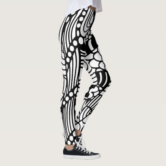 Leggings Abstrait noir moderne (Droite)