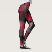 Leggings Abstrait Noir, rouge, gris géométrique. (Droite)