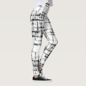 Leggings abstrait noir sur blanc croquant motif (Droite)