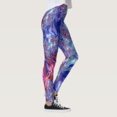 Leggings Abstrait Numérique Fractal Coloré Trippy Groovy (Droite)