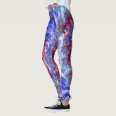 Leggings Abstrait Numérique Fractal Coloré Trippy Groovy (Gauche)
