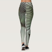 Leggings Abstrait Olive Green Gris Fractal Art Imaginaire (Dos)