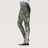 Leggings Abstrait Olive Green Gris Fractal Art Imaginaire (Gauche)
