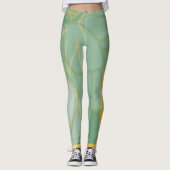 Leggings Abstrait or vert floral (Devant)
