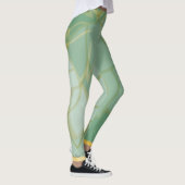Leggings Abstrait or vert floral (Droite)