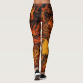Leggings Abstrait orange, jaune et noir (Dos)