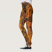 Leggings Abstrait orange, jaune et noir (Gauche)