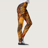 Leggings Abstrait orange, jaune et noir (Droite)
