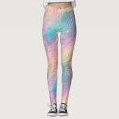 Leggings Abstrait Pastel Parties scintillant Motif sans cou (Devant)