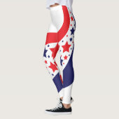 Leggings Abstrait Patriotique Ondulé (Gauche)