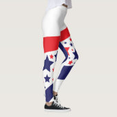 Leggings Abstrait Patriotique Ondulé (Droite)